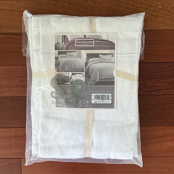 NWT Simple Opulence Twin Sheet Set 100% Linen - Picture 5 of 16